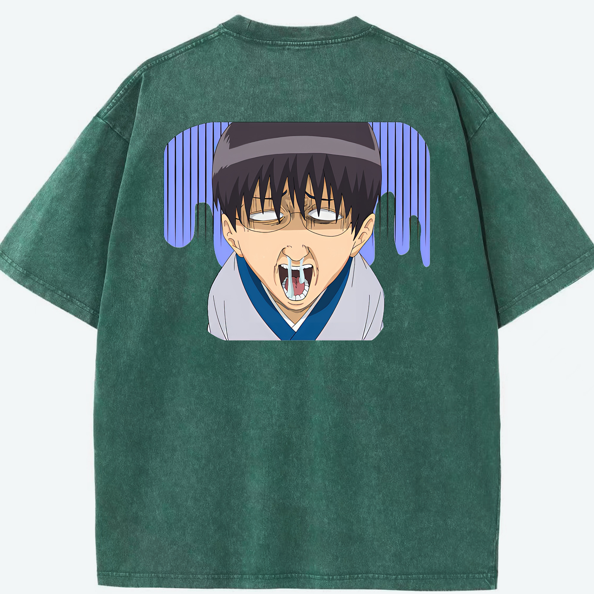 （画像用） ぎんたま 坂田銀時（さかたぎんとき） 神楽 志村新八（しむら しんぱち） GINTAMA Sakata Gintoki Kagura Shimura Shinpachi 綿100% ヴィンテージ風 半袖Tシャツ（背面プリント）